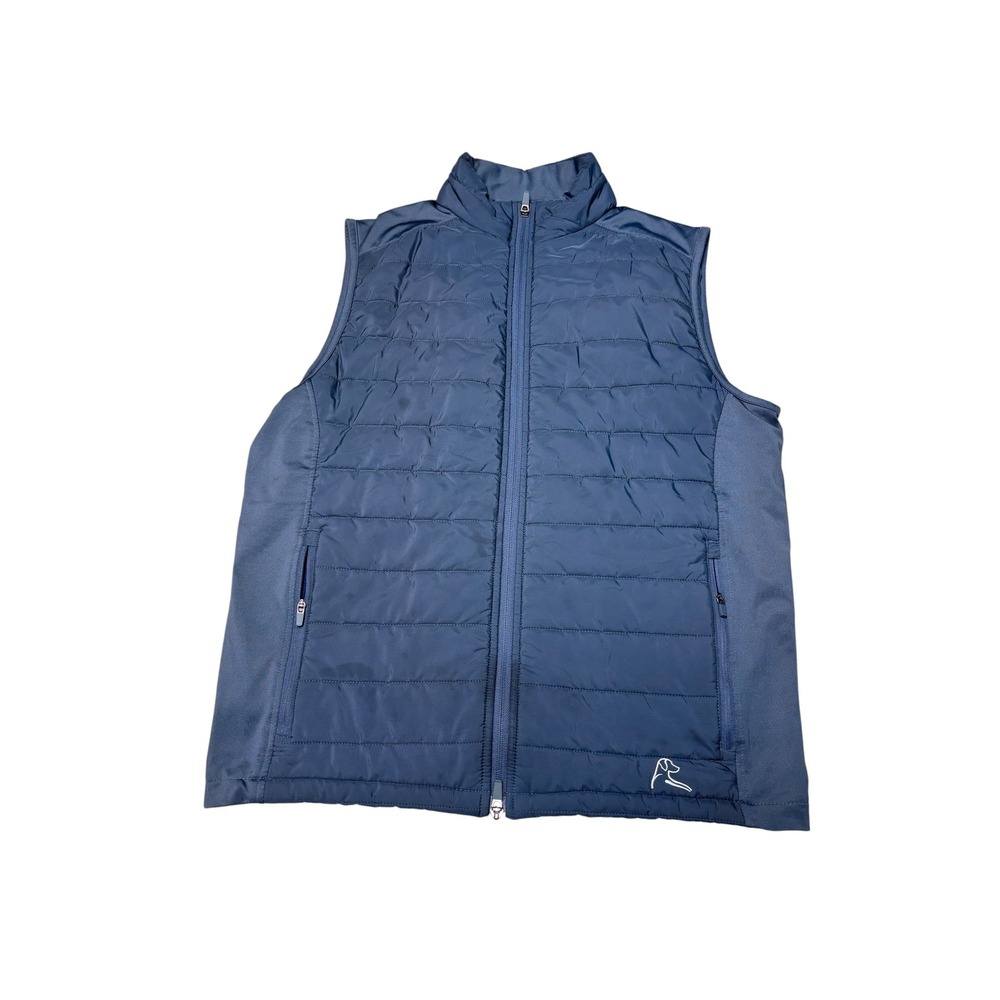 Rhoback Mens Performance Quilted Vest Navy Blue Full Zip Golf Small